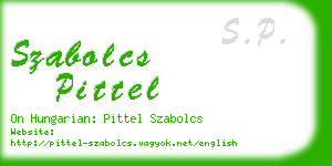 szabolcs pittel business card